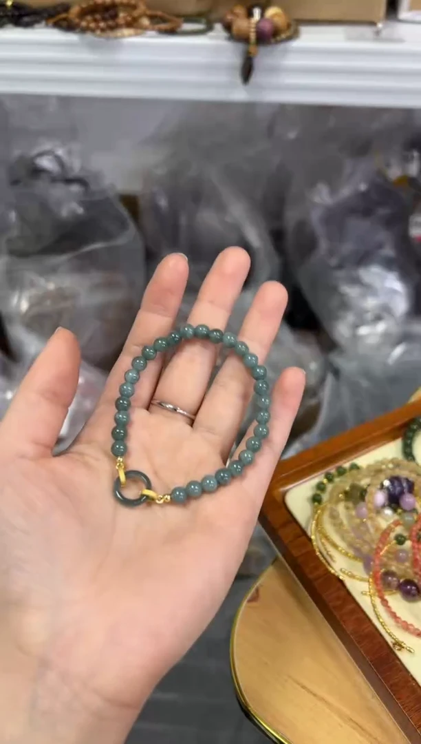 【闪购商品】翡翠手链未镶嵌蓝水翡翠跑环款手链[0101]
