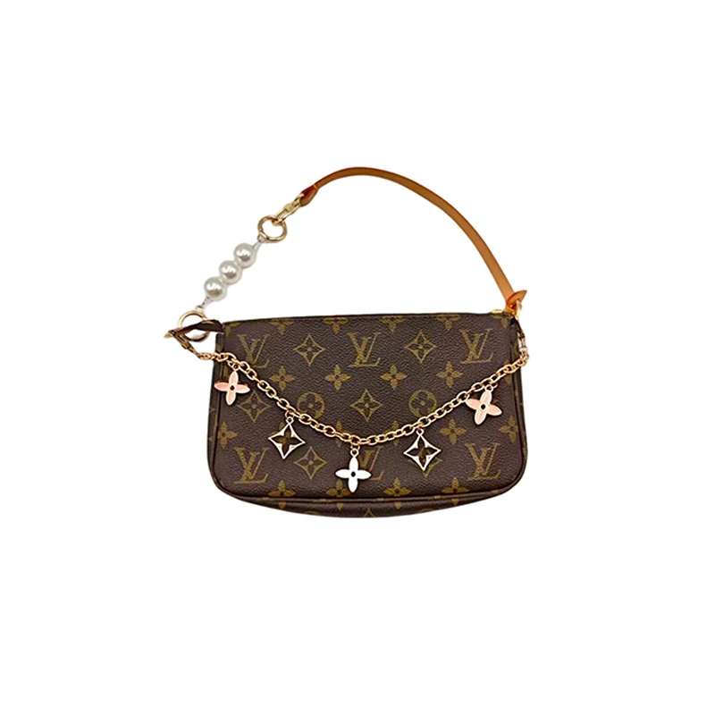 修复品LouisVuitton/路易威登经典老花麻将包后换植鞣革单肩