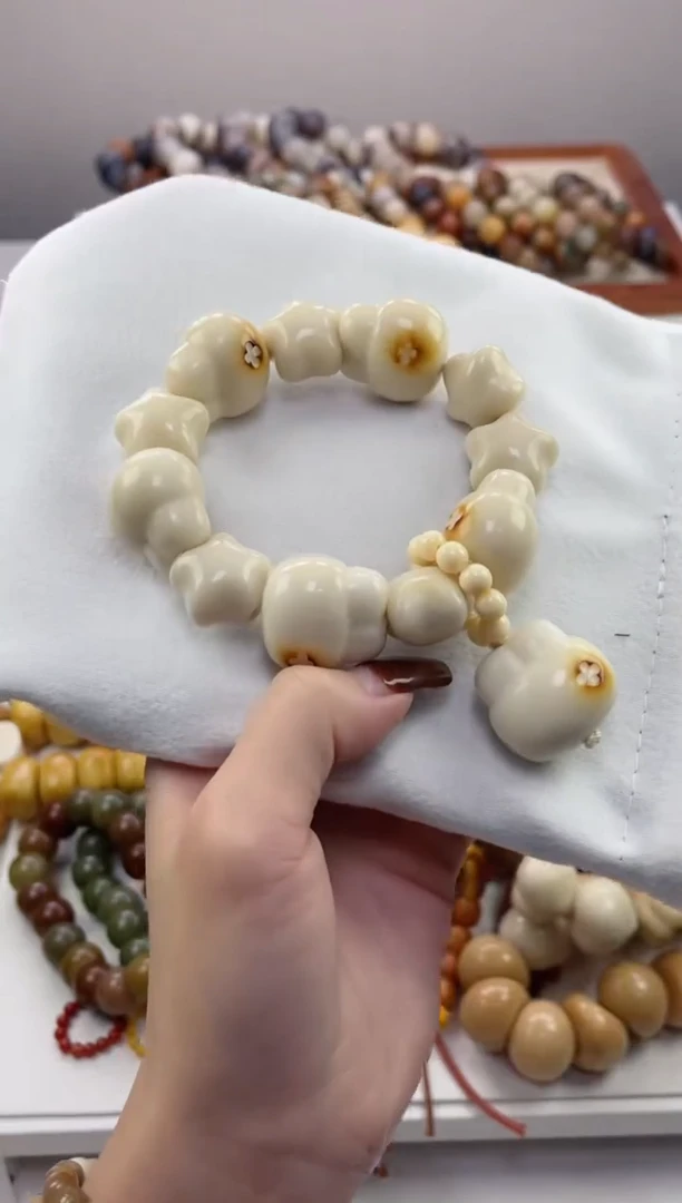 手串菩提根/象牙果象牙果兔牙+星星20mm手串