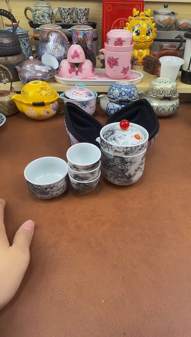 陶瓷茶具摆件旅行套组
