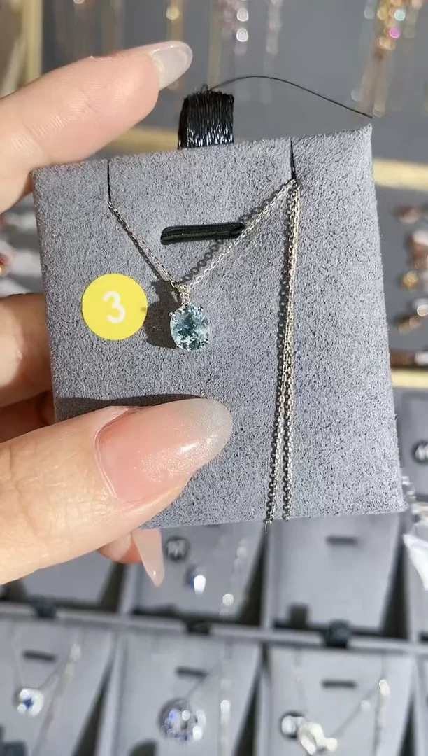 【闪购商品】海蓝宝石颈饰18K金镶嵌项链