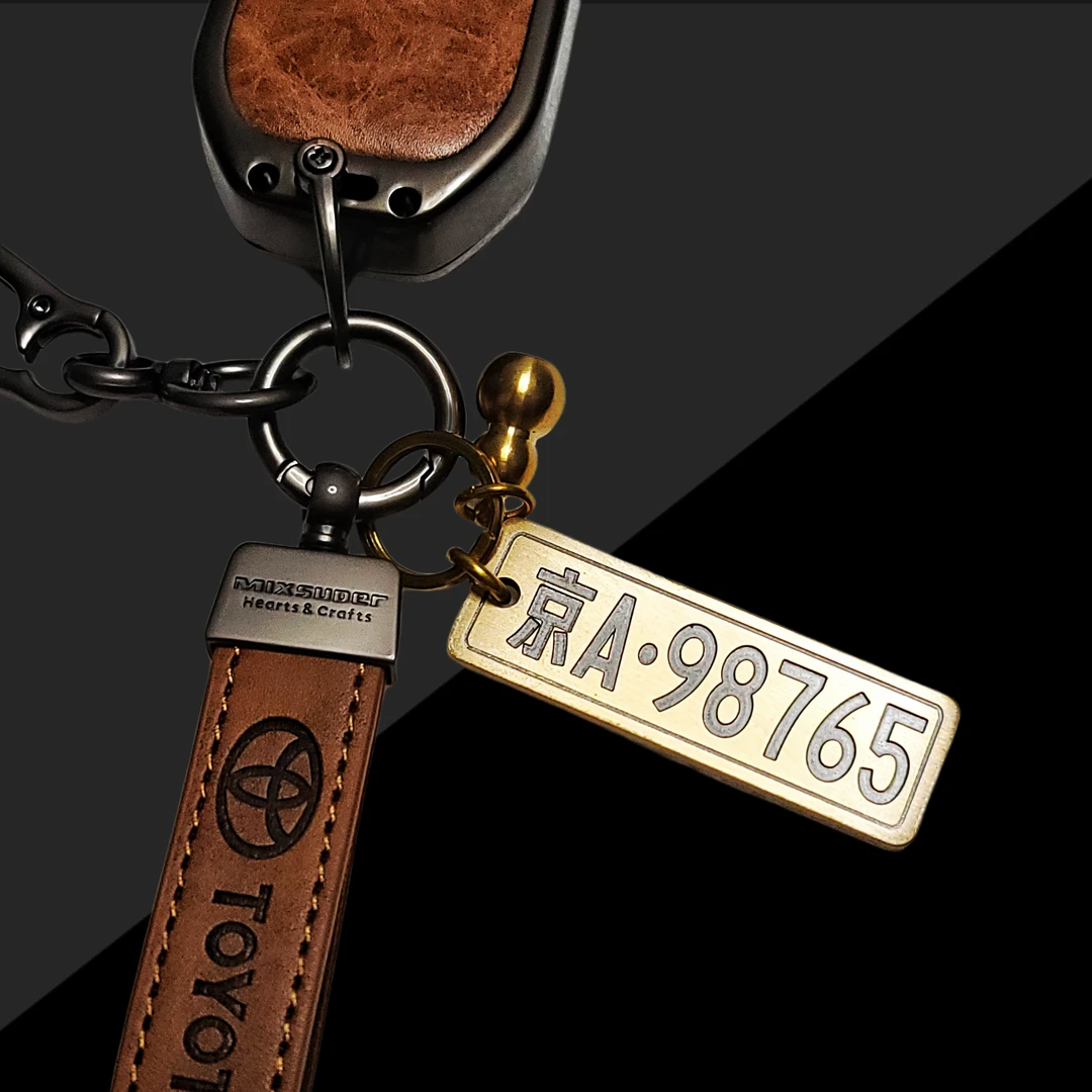 定制黄铜汽车钥匙坠酒吧存酒牌民宿房间号码牌雕刻电话号码防丢失