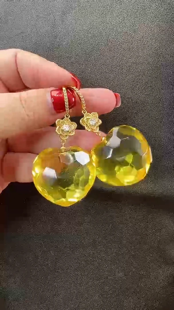 未镶嵌琥珀耳饰耳环