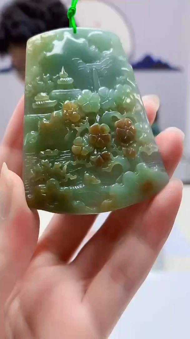 【闪购商品】定制翡翠未镶嵌4688zm-毛货挂件70山水