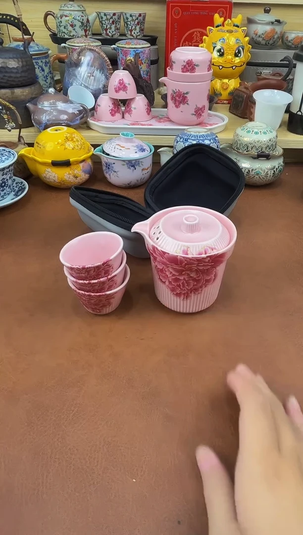 陶瓷茶具摆件旅行套组