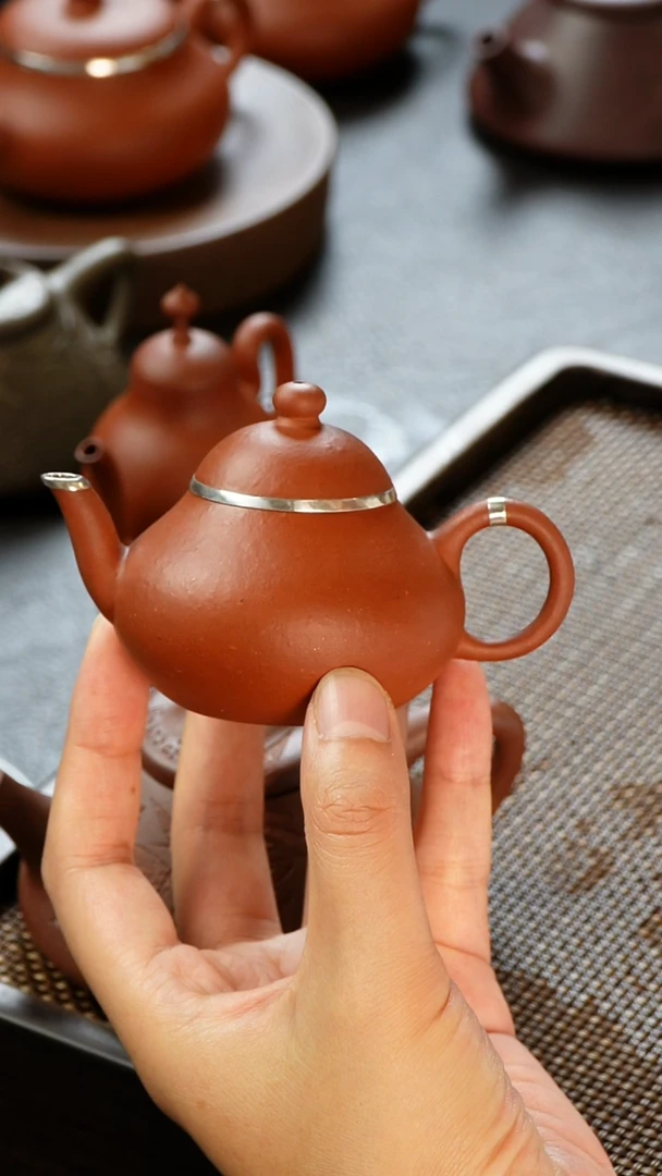 茶壶紫砂3**生朱泥小梨80cc包银