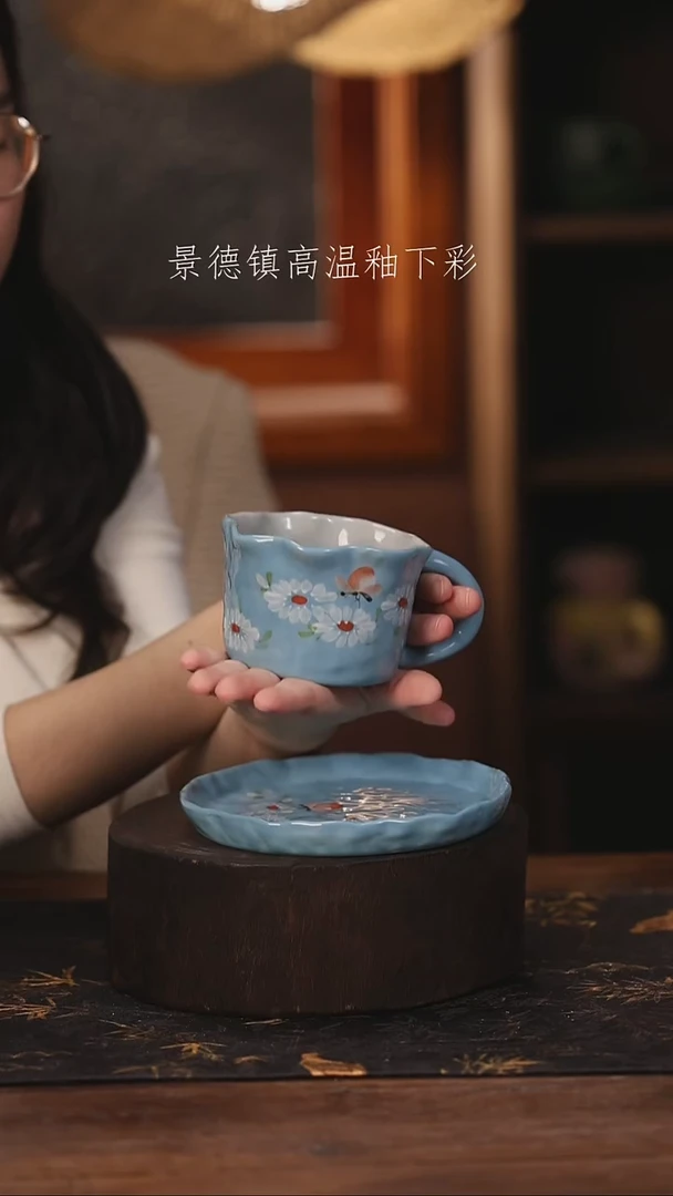 陶瓷景德镇高温釉下手绘陶瓷@664L@