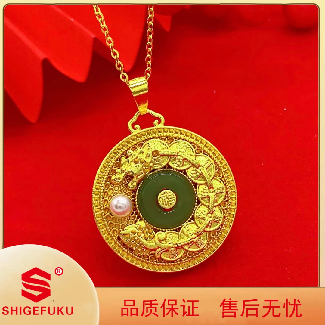 【香港SHIGEFUKU】国潮祥龙献福龙钱项链
