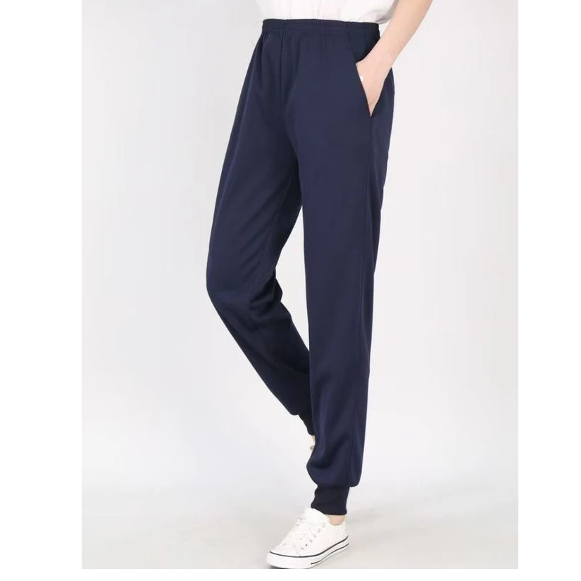 纯藏蓝束脚运动裤春秋款中小学生学校同款校服裤子