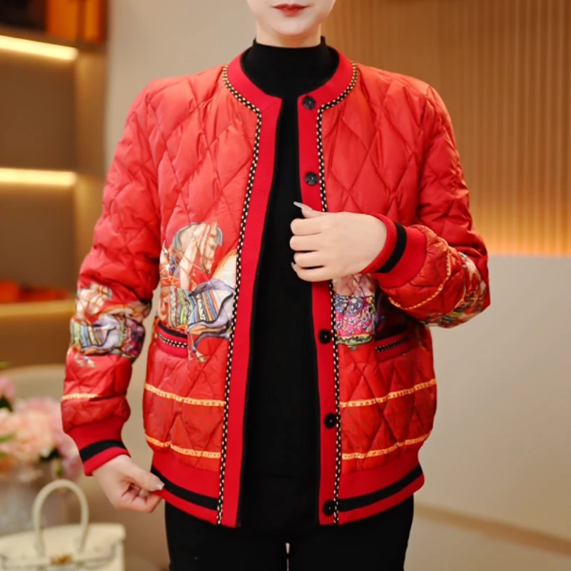2024冬季新品时尚百搭女士休闲显瘦保暖羽绒服-新