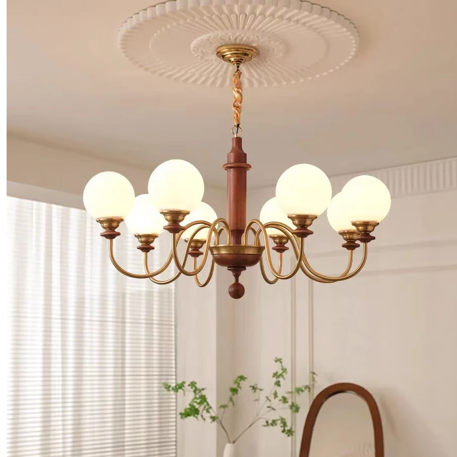 客厅吊灯美式简约中古风餐厅大厅主灯吊灯法式复古南洋风卧室灯具