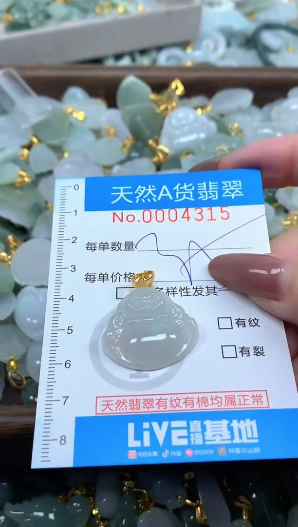 颈饰未镶嵌翡翠净货挂件-4315