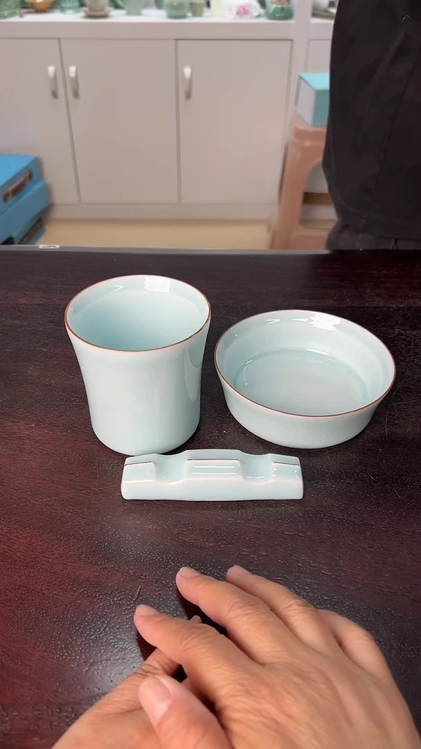 龙泉云间青瓷小米茶器