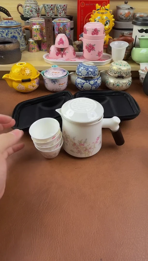 陶瓷茶具摆件旅行套组