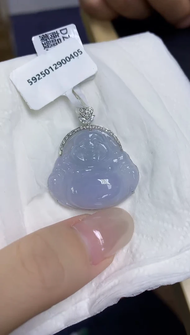 翡翠18K金镶嵌颈饰天然缅甸翡翠A货