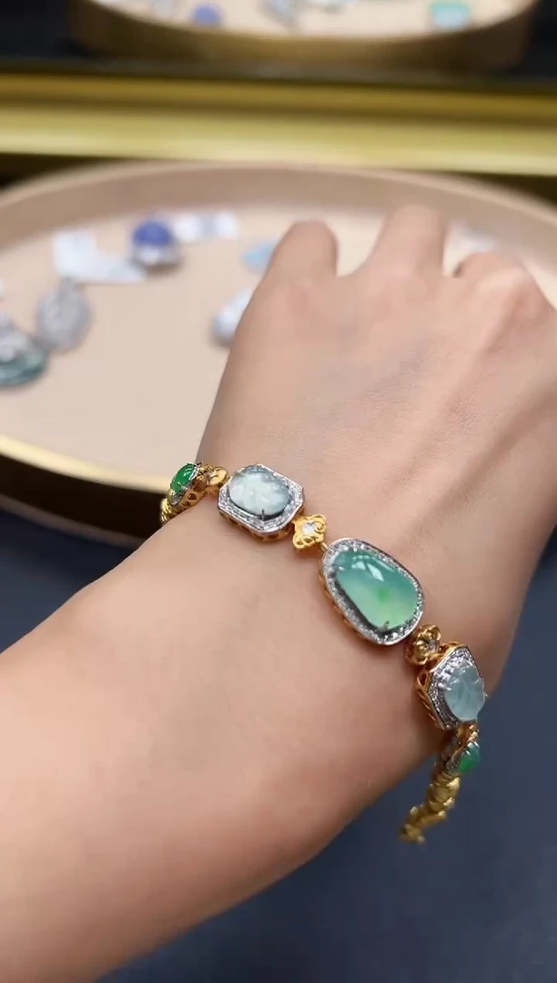 手链翡翠18K金镶嵌KYYC0819-007