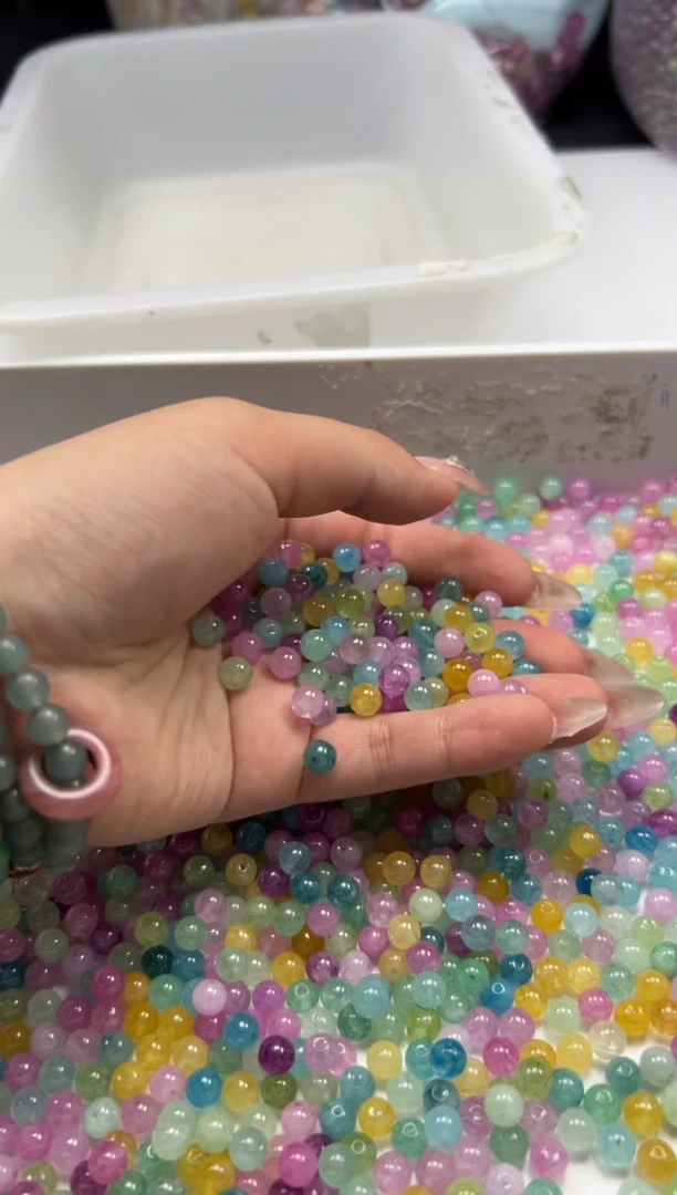 未镶嵌颈饰碧玺w2501彩虹碧玺6mm*50颗