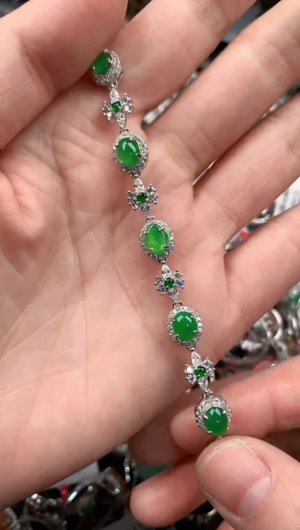 银S925镶嵌戒指翡翠999                  2