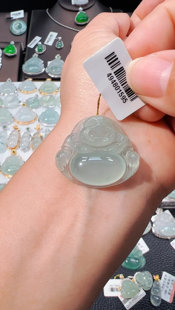 套链未镶嵌翡翠佛公吊坠