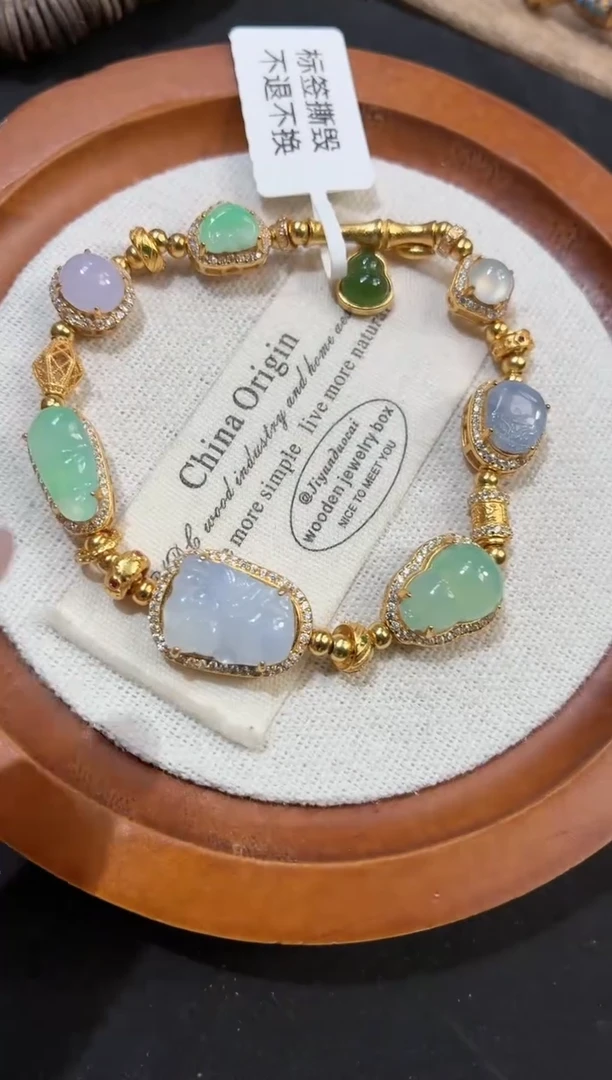 吊坠(不含链)银S925镶嵌翡翠手串