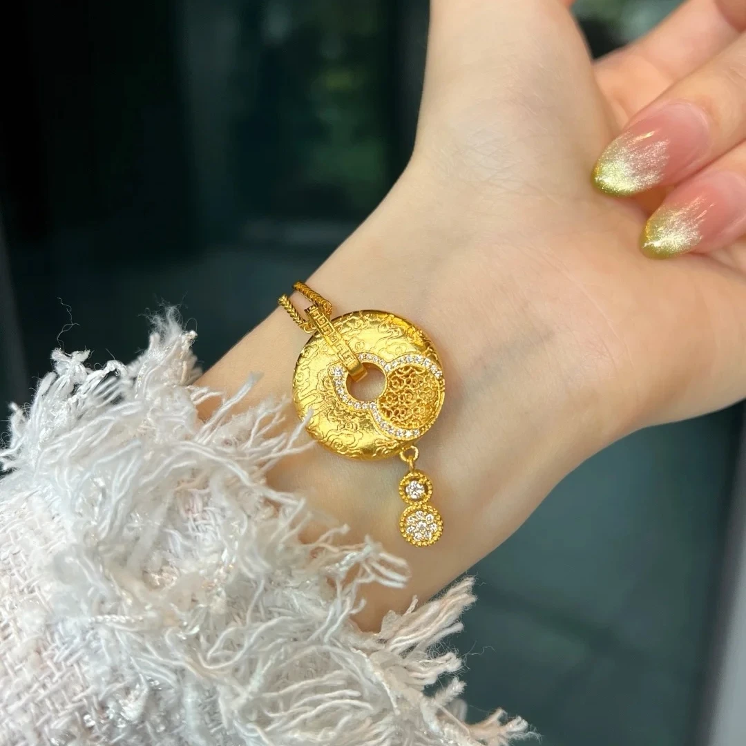 足金999福禄运转提溜莫桑吊坠同款