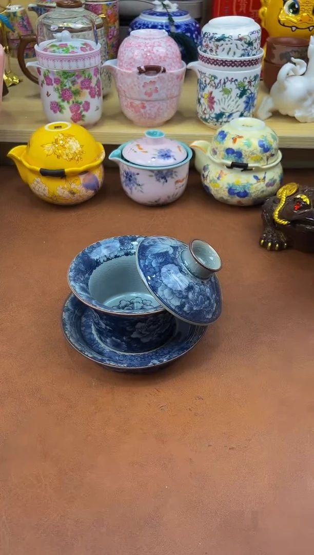 陶瓷茶具摆件旅行套组