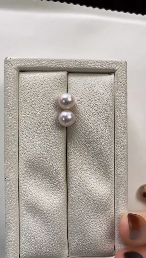 银S925镶嵌耳饰海水珍珠7-7.5Akoya海水珍珠耳饰