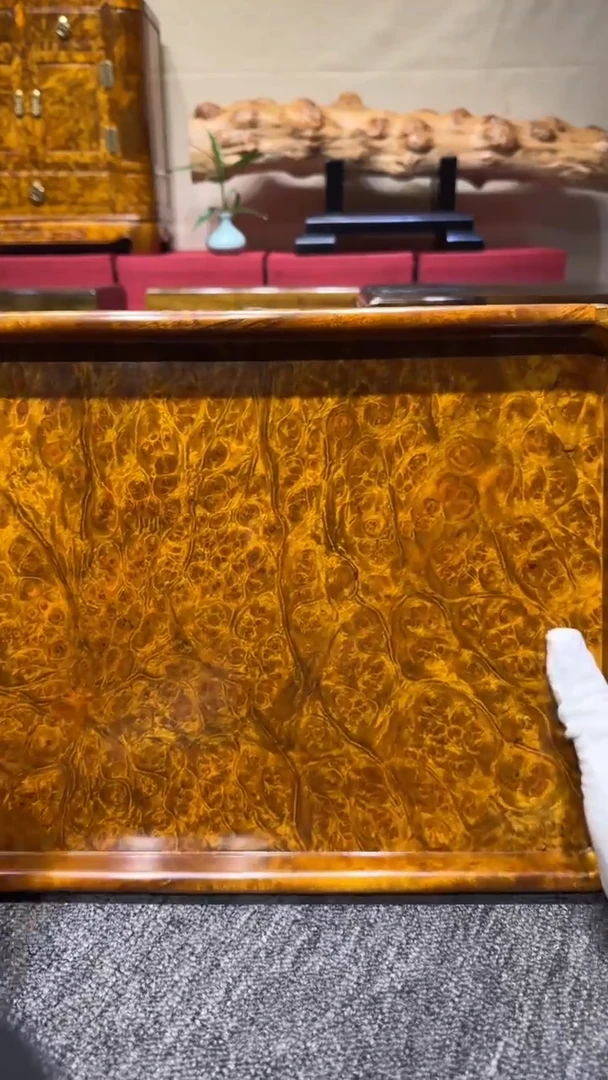 帝王之木：满瘤疤独板文承盘 长35.5宽25.3高3cm