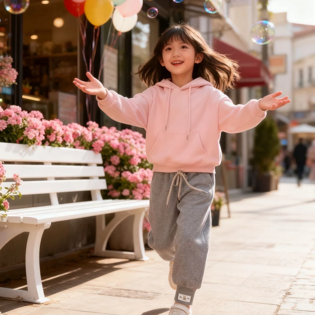 0304黑色小熊标休闲裤加厚秋冬保暖小童(gyd)