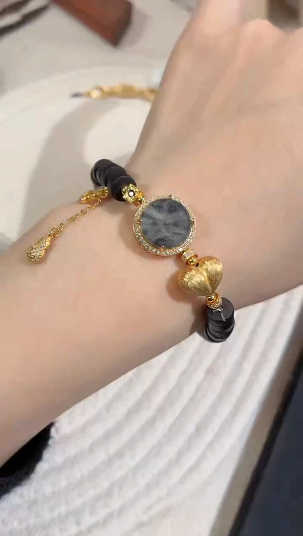 吊坠(不含链)银S925镶嵌翡翠手串