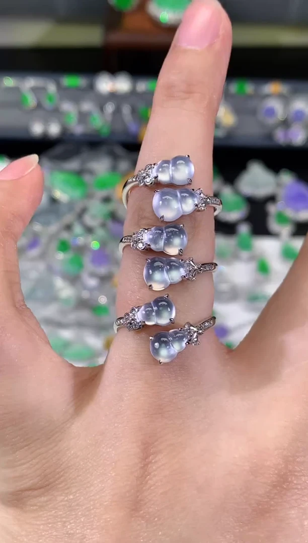 翡翠戒指18K金镶嵌A40|多样性发其一