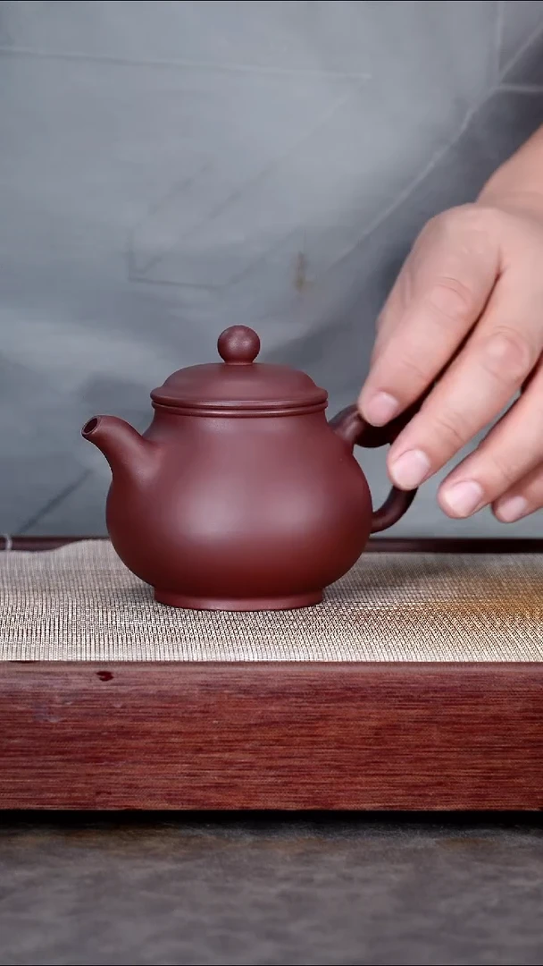 茶壶紫砂枣红泥潘壶@@CH04355