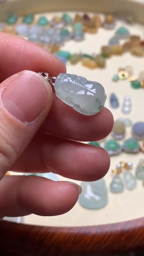 【闪购商品】翡翠颈饰银S925镶嵌翡翠镶嵌貔貅