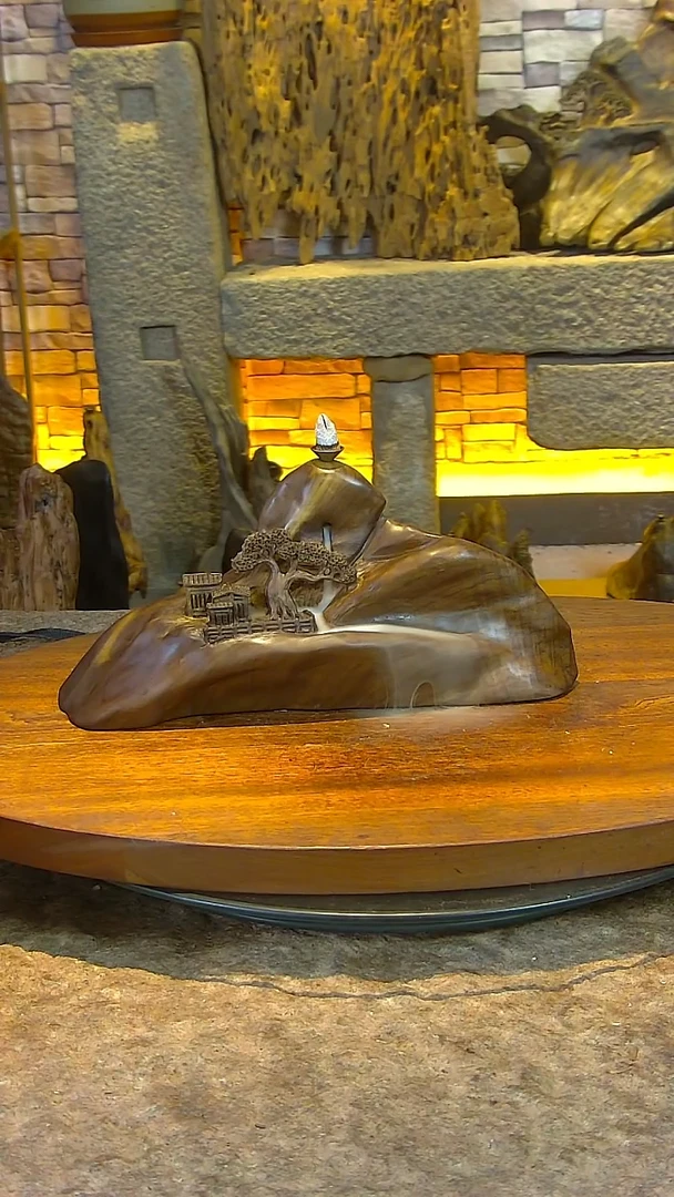 木金丝楠阴沉木山水摆件