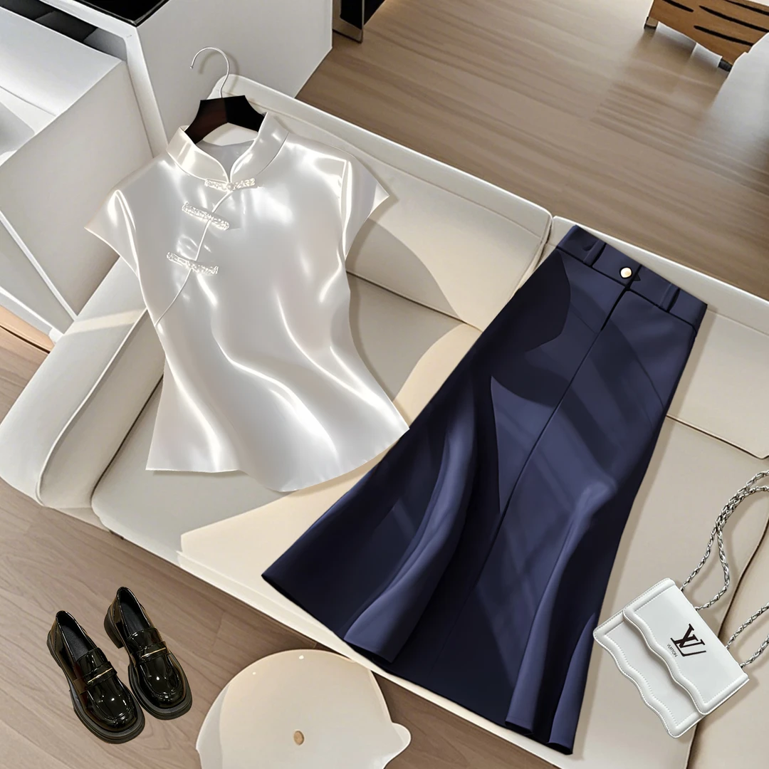 2025夏季新款时尚流行法式气质独特漂亮上衣百搭高级感减龄半身裙