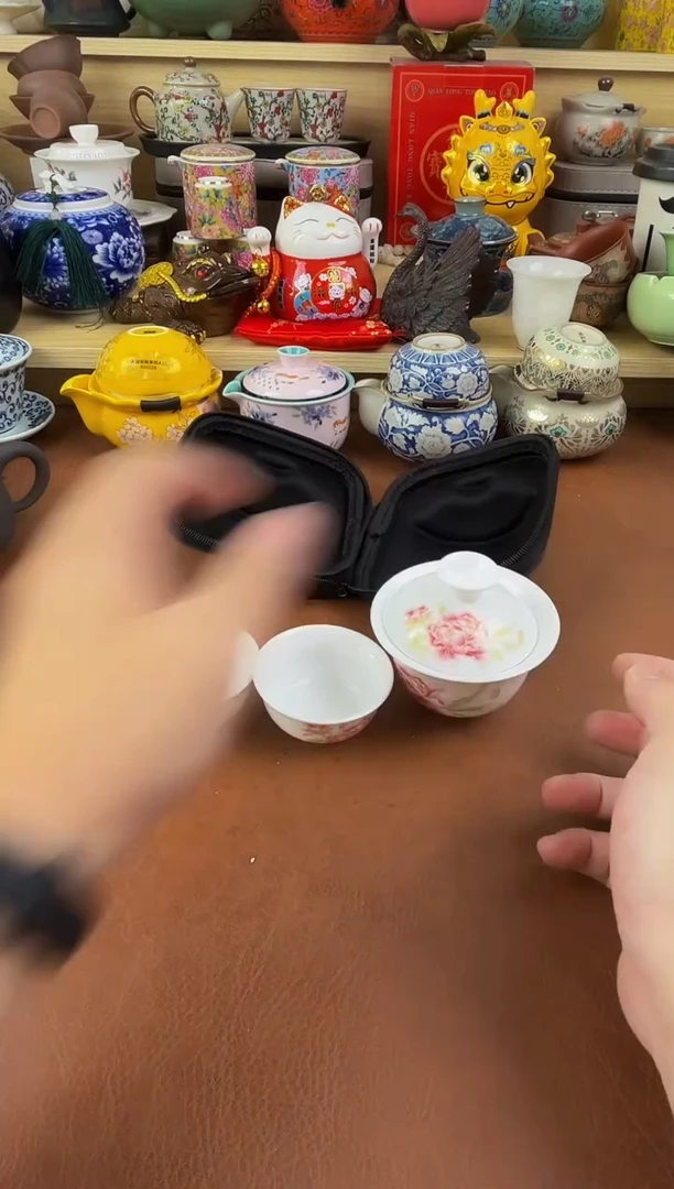 陶瓷茶具摆件旅行套组