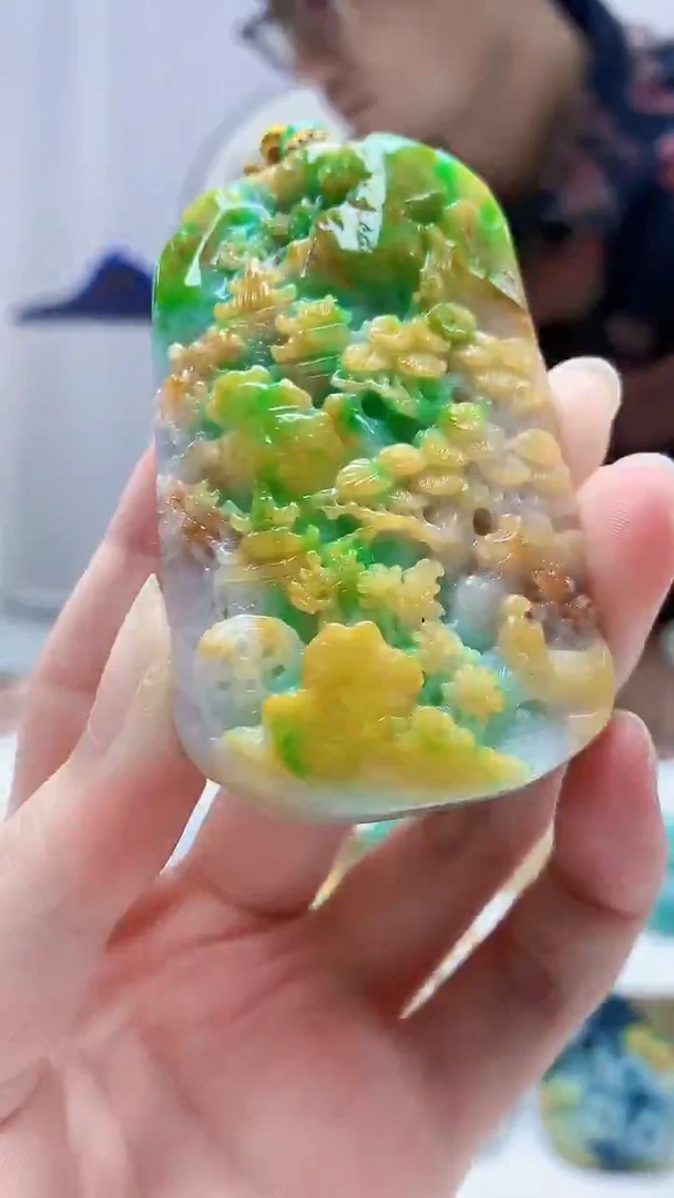 未镶嵌定制翡翠5159zm-毛货挂件山水99