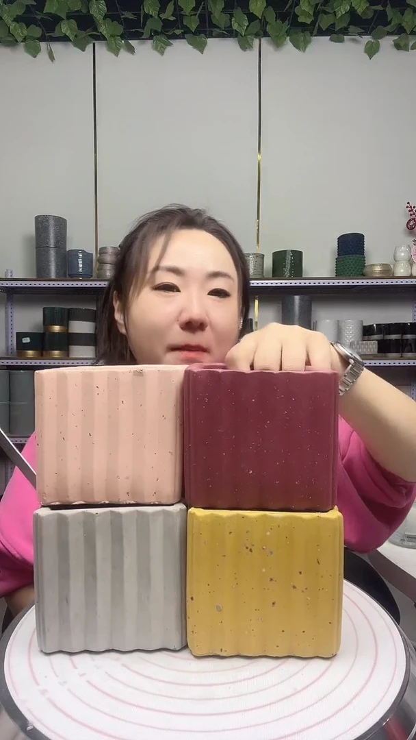 默认打孔陶瓷花盆宽高10.5-10两个