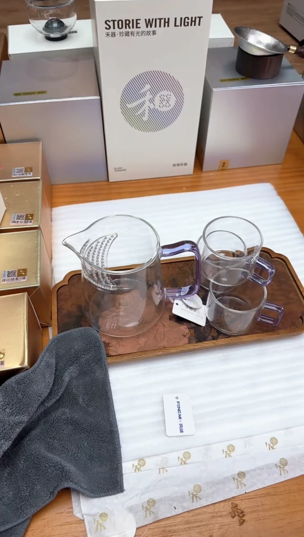 风谜新月茶器浅紫色+风谜臻悦杯浅紫色