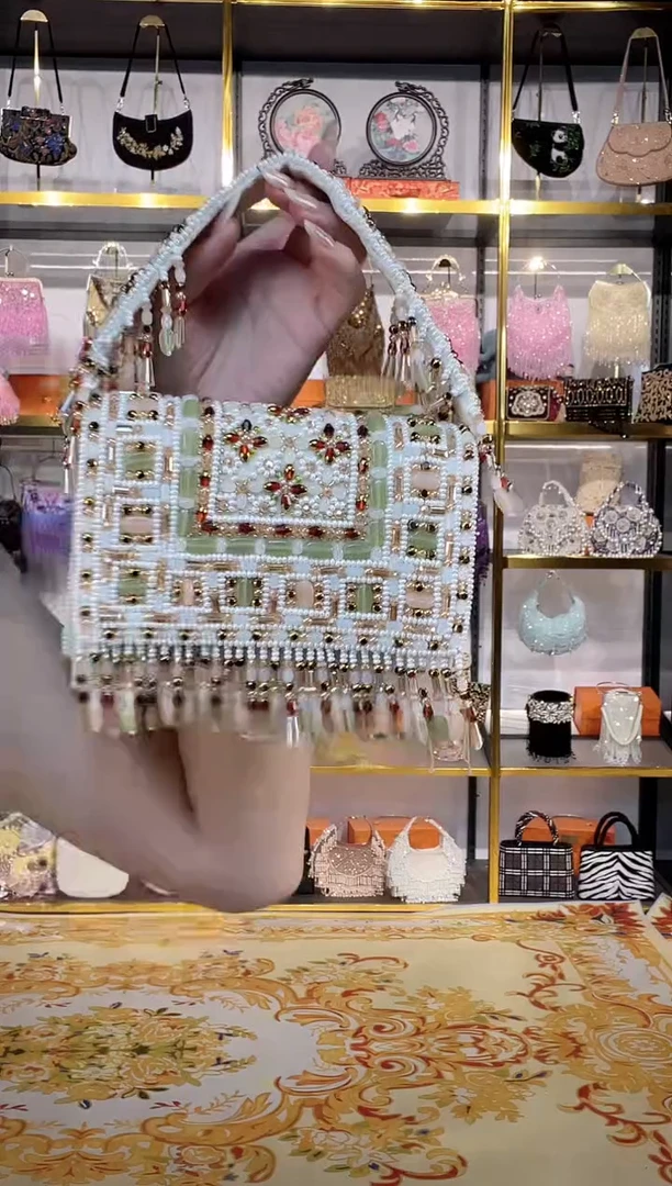 织物珠韵恒泽重工串珠手提包直播间女神专拍