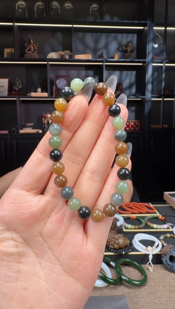 和田玉未镶嵌颈饰8mm楼兰手串 多样性发