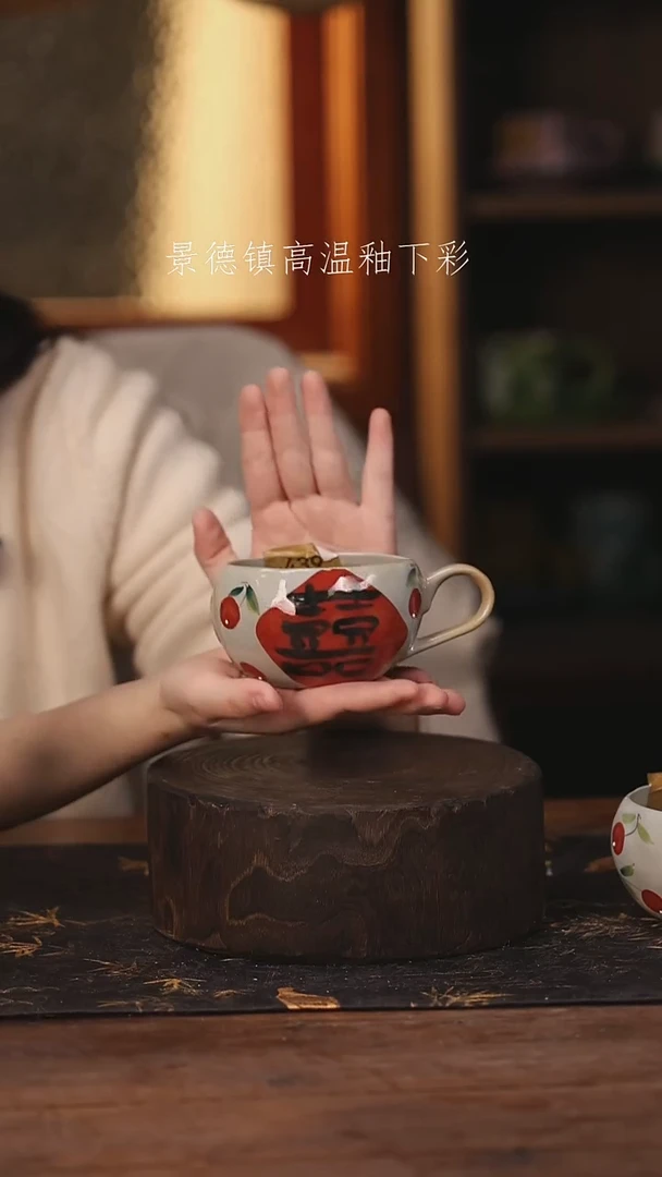 陶瓷景德镇高温釉下手绘陶瓷@L439@