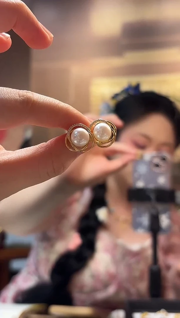 无925银珍珠耳钉/对