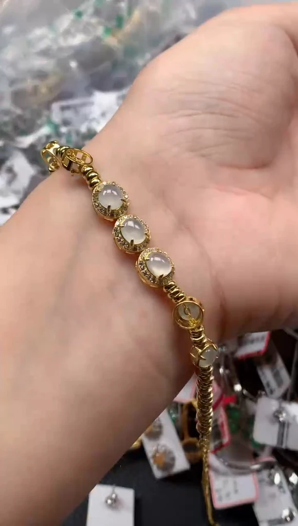 翡翠戒指银S925镶嵌天然A货缅甸翡翠