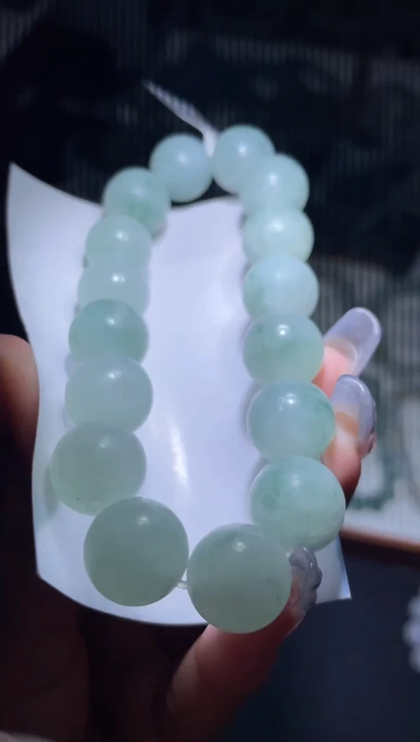 定制翡翠未镶嵌天然缅甸A货翡翠手串53
