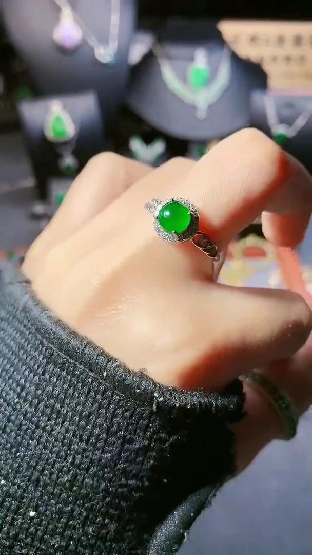 【闪购商品】翡翠戒指银S925镶嵌戒指