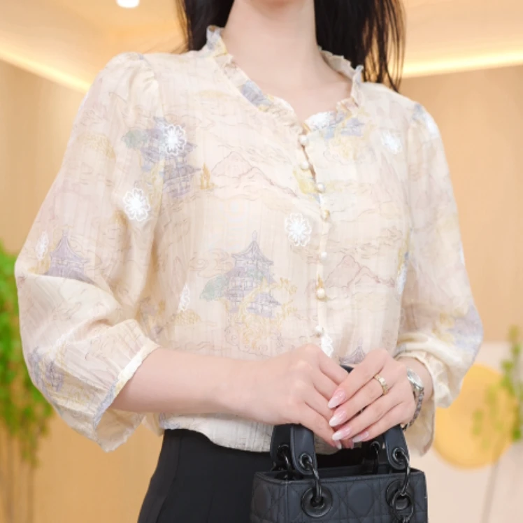 敬亭2025新款新中式国风设计感气质小衫M317佳佳