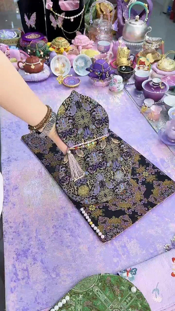 34号宋锦葫芦茶席含配饰