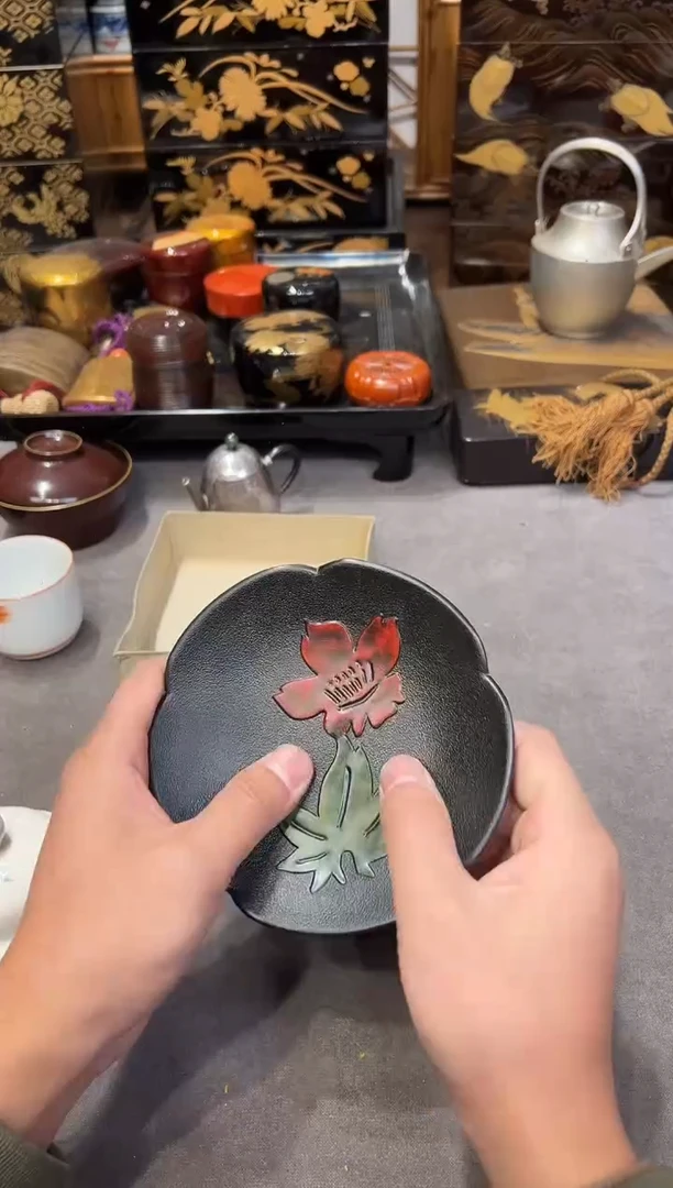 杯垫五片（木粉）大漆漆器大漆漆器