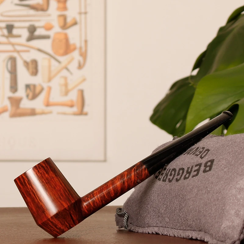 丹麦贝格格林 红色光面自锤子直斗 3毫米 手工石楠木烟斗